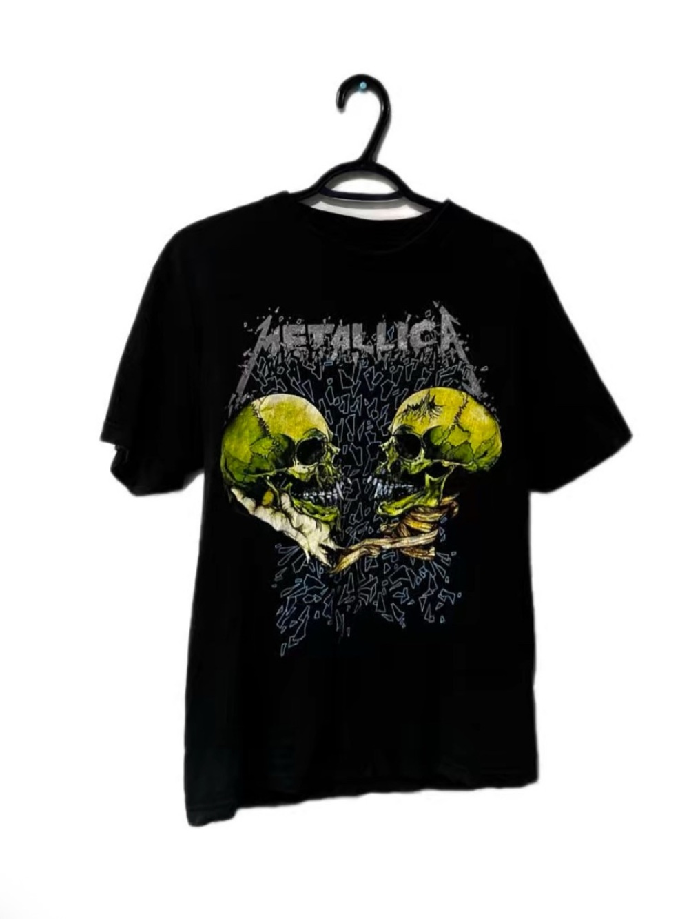 Metallica Black Short-Sleeve Graphic Tee with Green Skulls